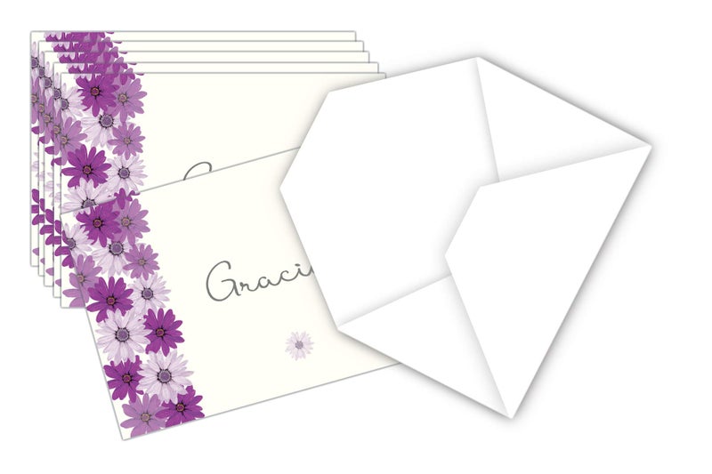 Elcer 20 Tarjetas de Agradecimiento Thank You cards Notes in Spanish Gracias Cards for Wedding, Baby Shower,Anniversary, Bridal Shower - Flores Gracias Cards in Spanish EspaÃ±ol with envelopes - Image 4